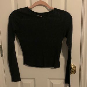 Hollister Navy Blue Cropped Long Sleeve